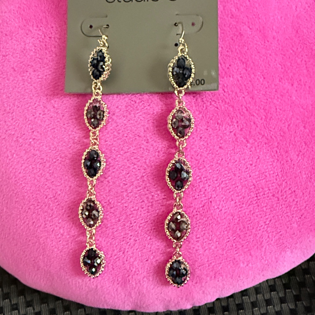 Studio S Gold And Dark Brown Drop Earrings